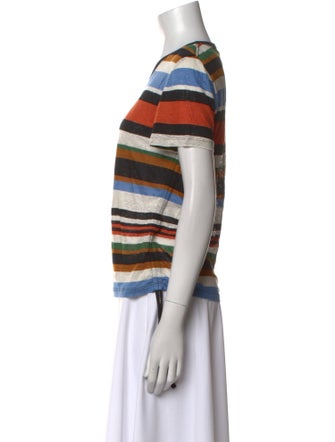Veronica Beard Linen Striped T-Shirt