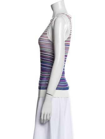 Veronica Beard Striped Scoop Neck Top