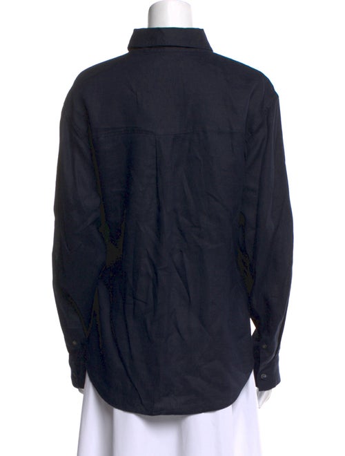 Veronica Beard Linen Long Sleeve Button-Up Top