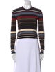 Veronica Beard Striped Crew Neck Crop Top
