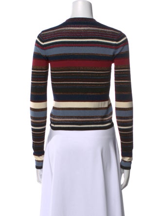 Veronica Beard Striped Crew Neck Crop Top