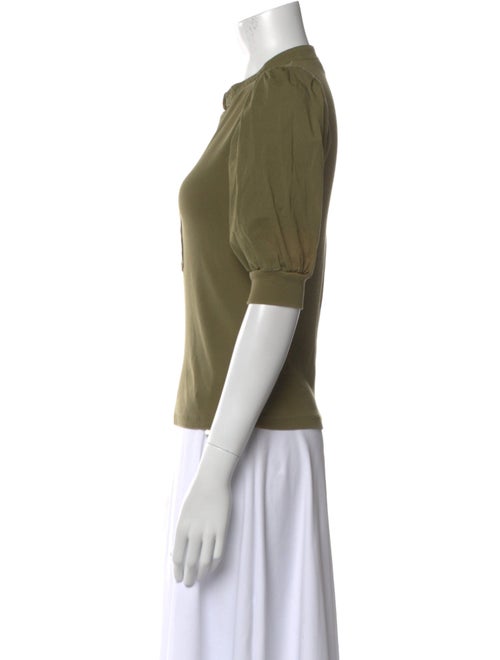 Veronica Beard V-Neck Three-Quarter Sleeve Polo