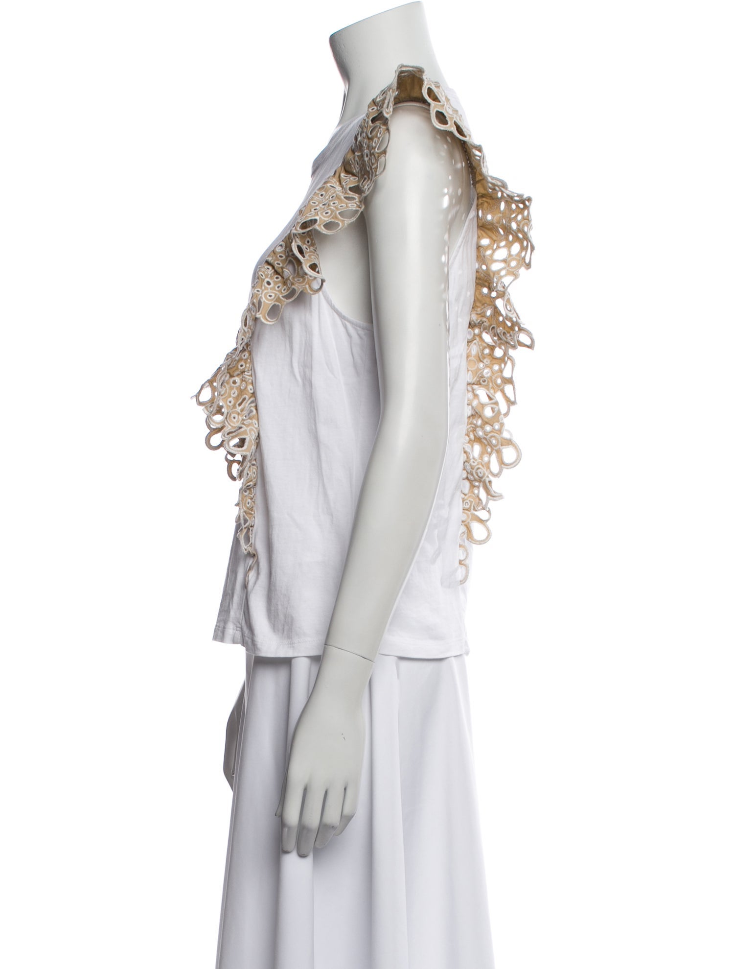 Veronica Beard Scoop Neck Short Sleeve Crop Top