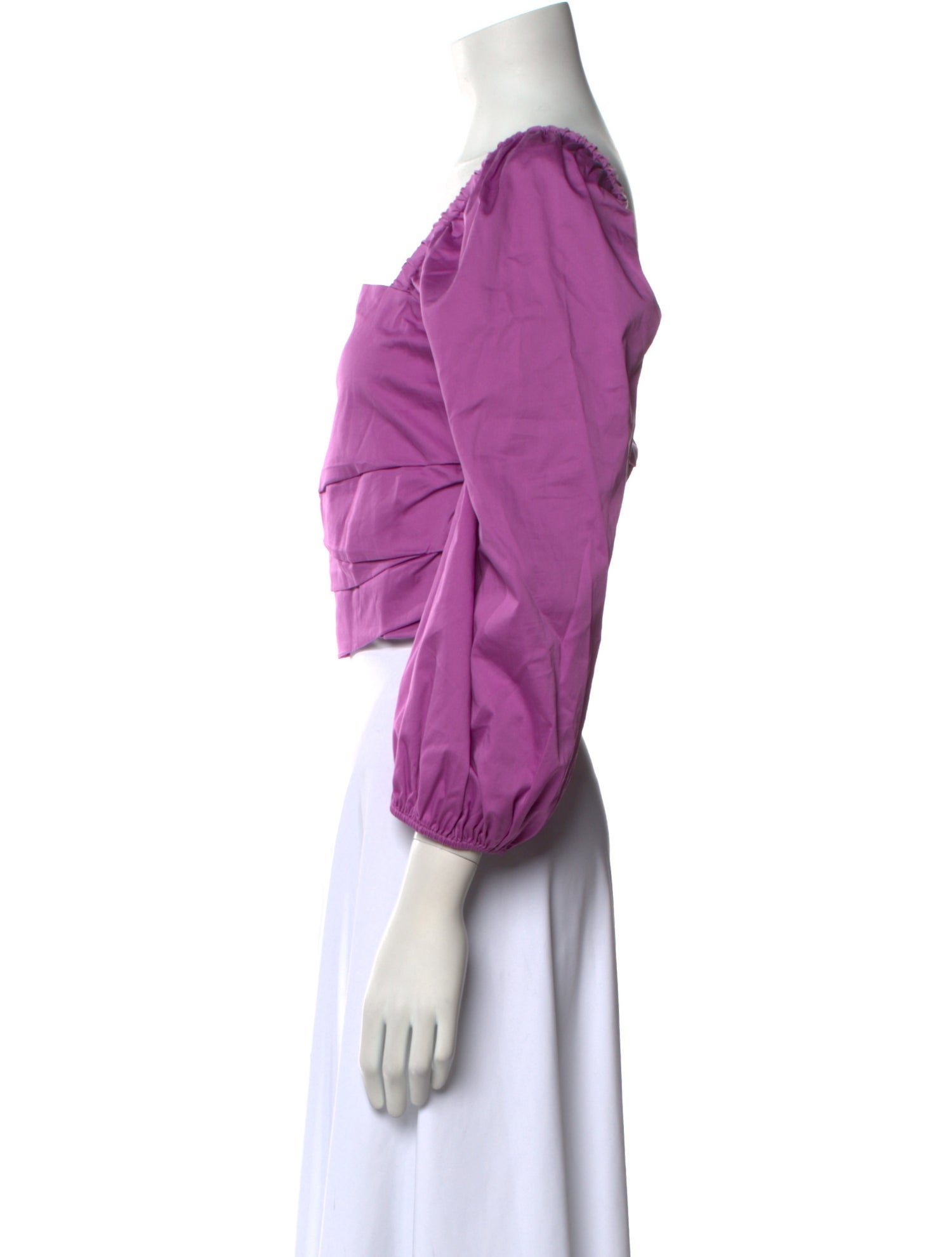 Veronica Beard Square Neckline Three-Quarter Sleeve Crop Top w/ Tags