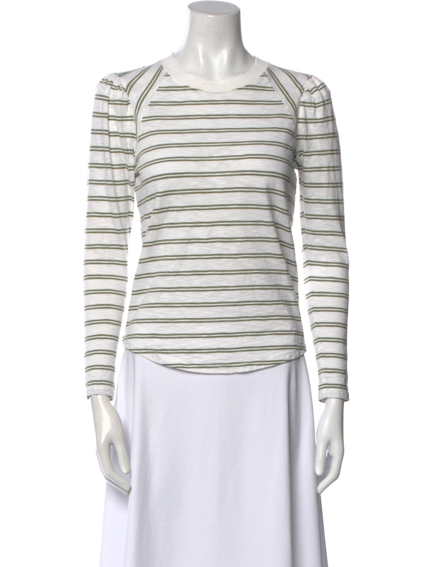 Veronica Beard Striped Crew Neck Top