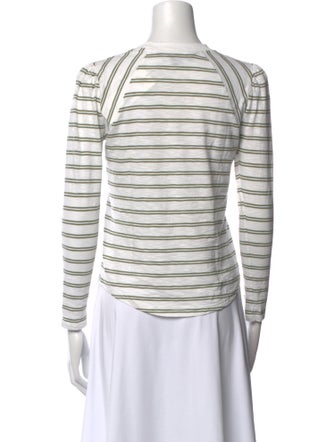 Veronica Beard Striped Crew Neck Top