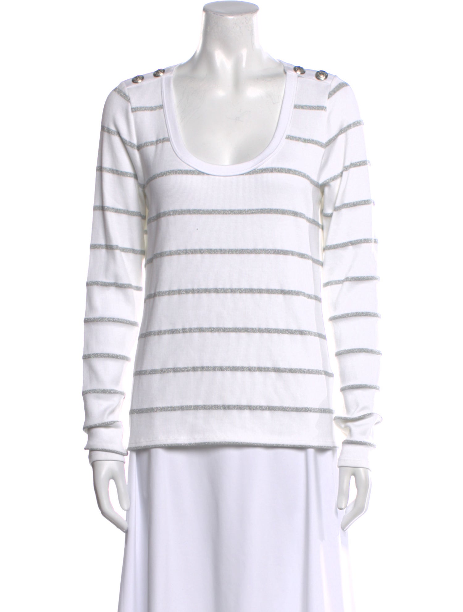 Veronica Beard Striped Scoop Neck Top