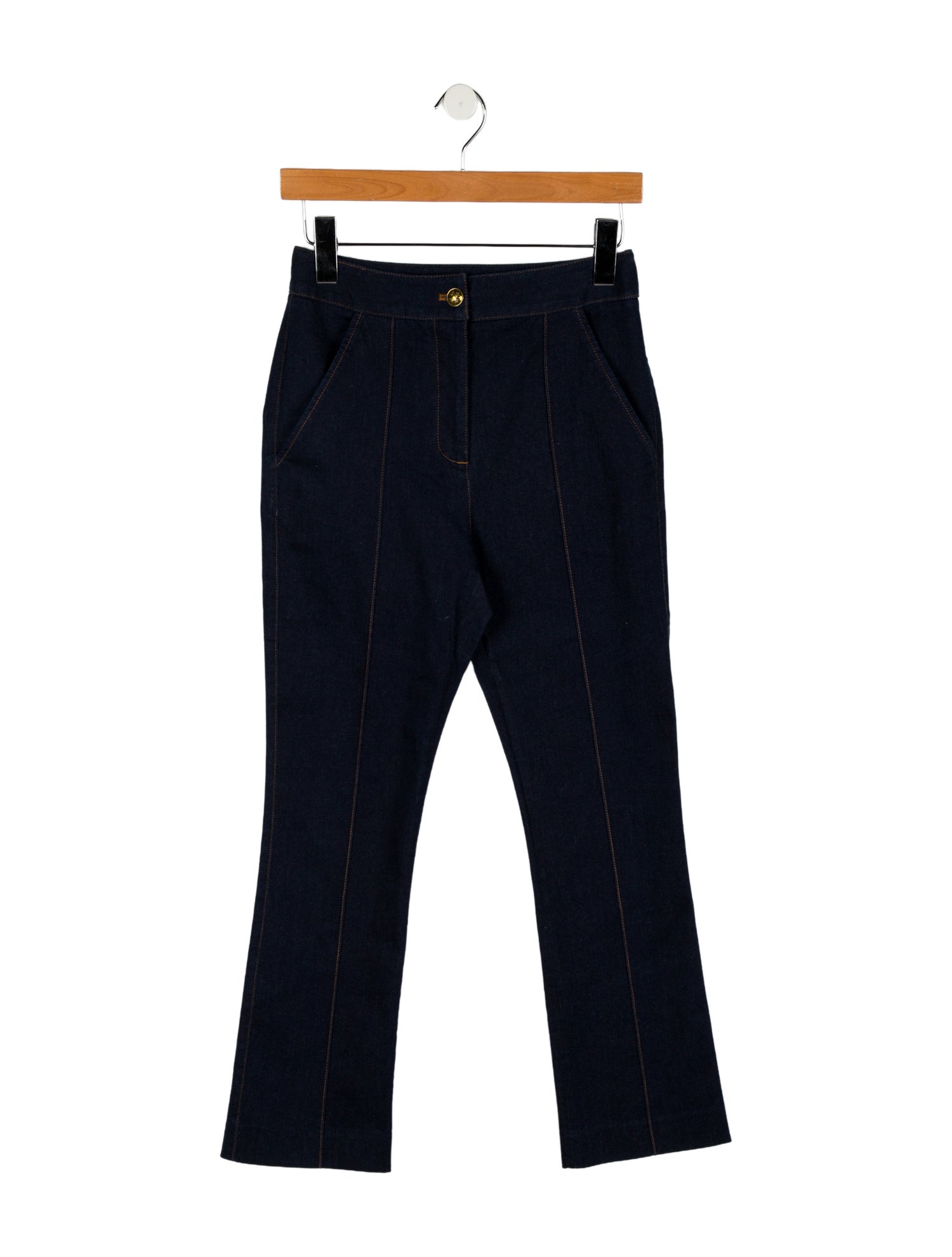 Veronica Beard High-Rise Straight Leg Jeans