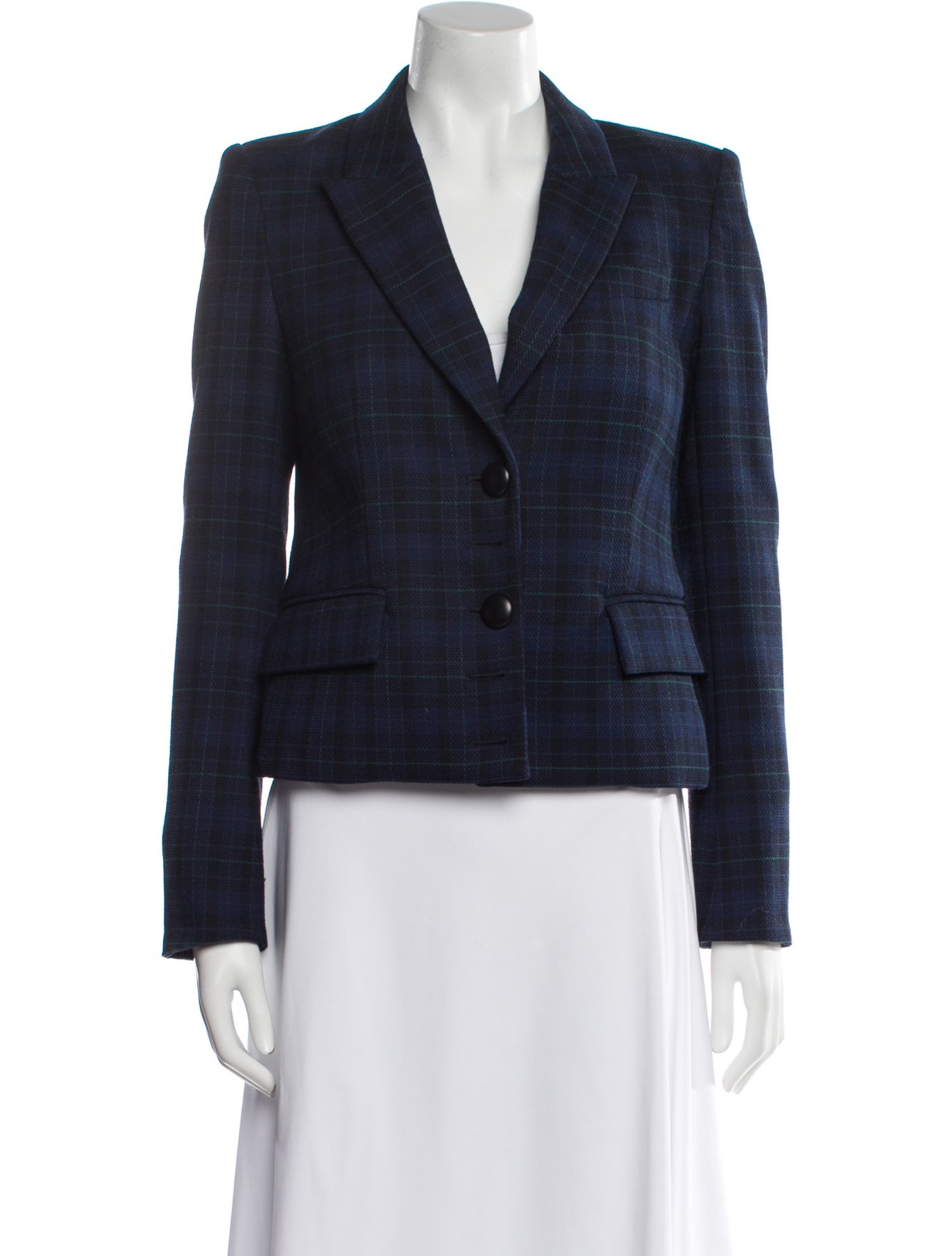 Veronica Beard Plaid Print Blazer