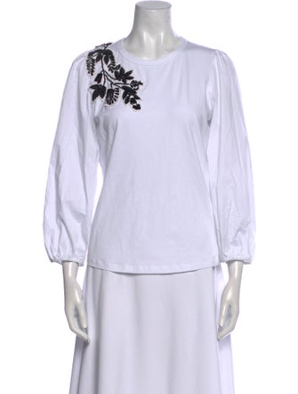 Veronica Beard Graphic Print Bateau Neckline Top