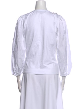 Veronica Beard Graphic Print Bateau Neckline Top