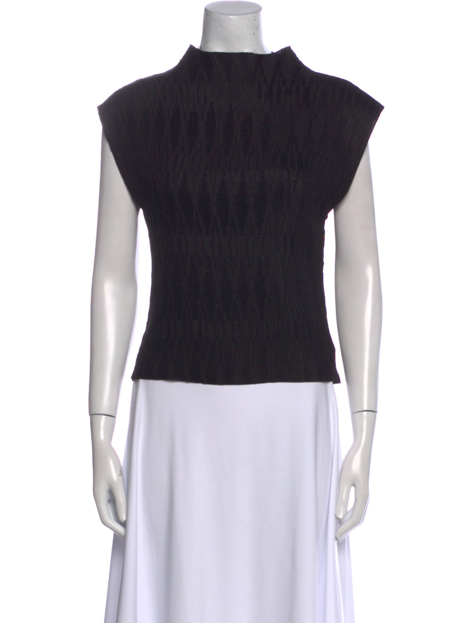 Veronica Beard Mock Neck Short Sleeve Top