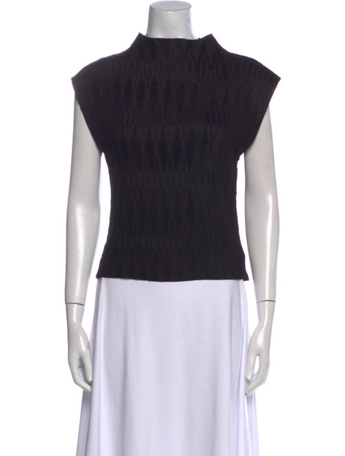 Veronica Beard Mock Neck Short Sleeve Top