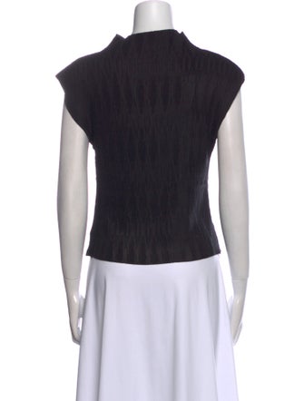 Veronica Beard Mock Neck Short Sleeve Top