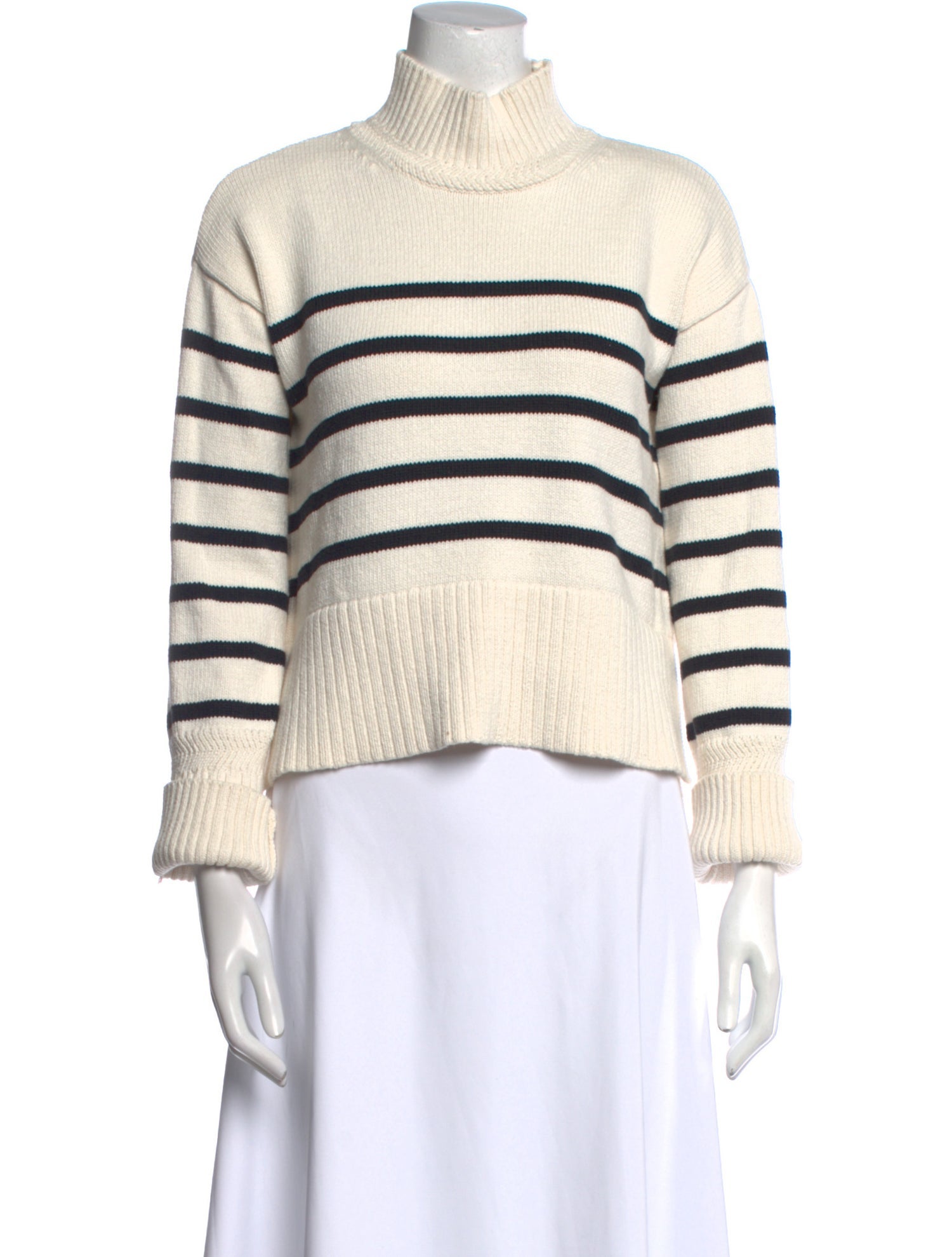 Veronica Beard Striped Turtleneck Top