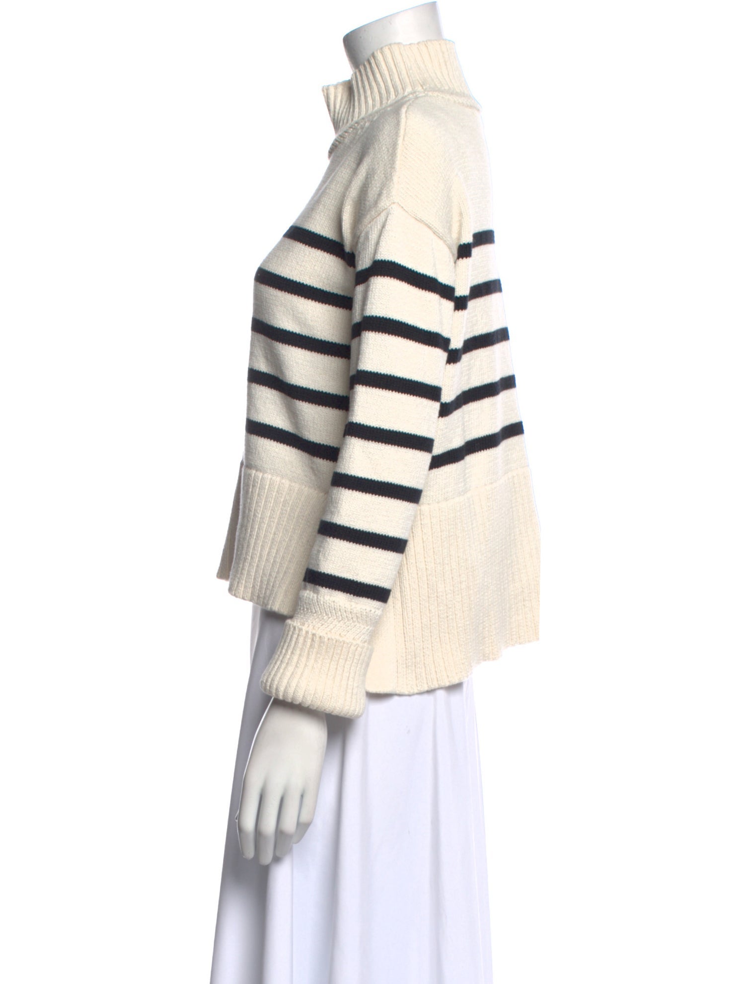 Veronica Beard Striped Turtleneck Top