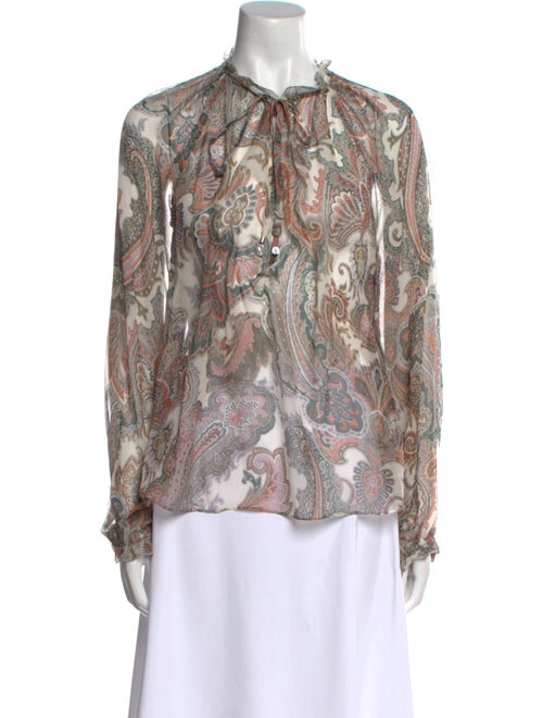 Veronica Beard Silk Paisley Print Blouse