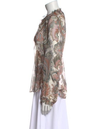 Veronica Beard Silk Paisley Print Blouse
