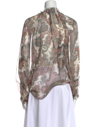 Veronica Beard Silk Paisley Print Blouse