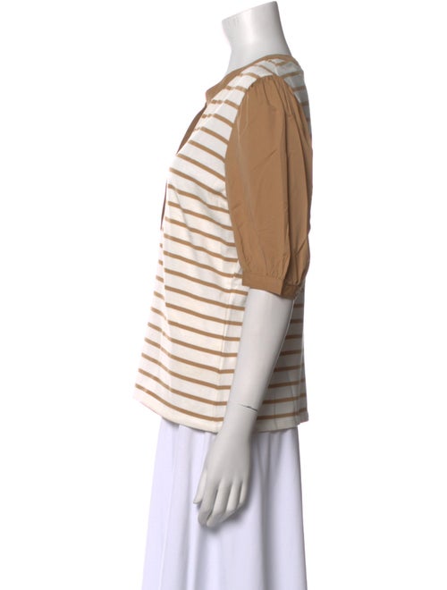 Veronica Beard Striped V-Neck Top