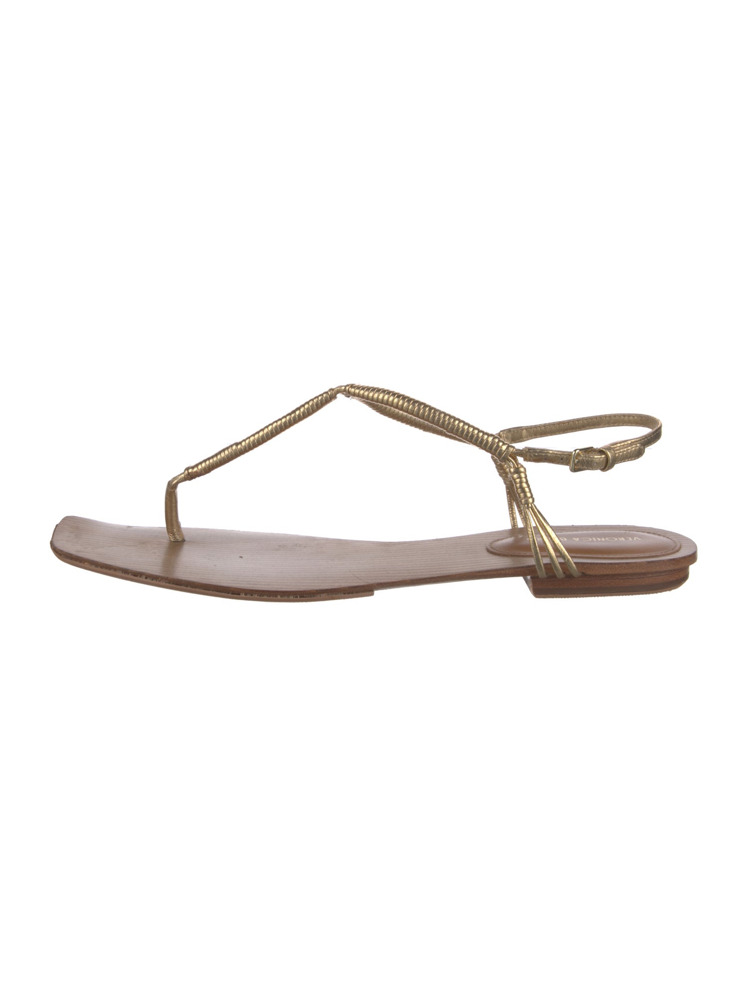 Veronica Beard Leather T-Strap Sandals