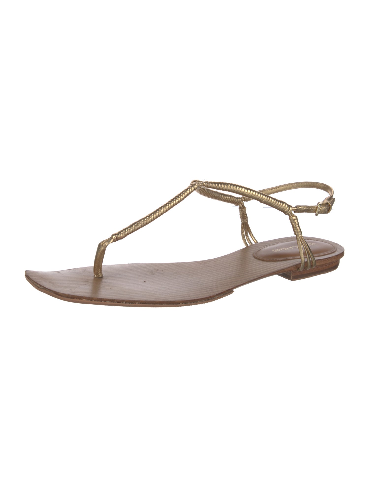 Veronica Beard Leather T-Strap Sandals