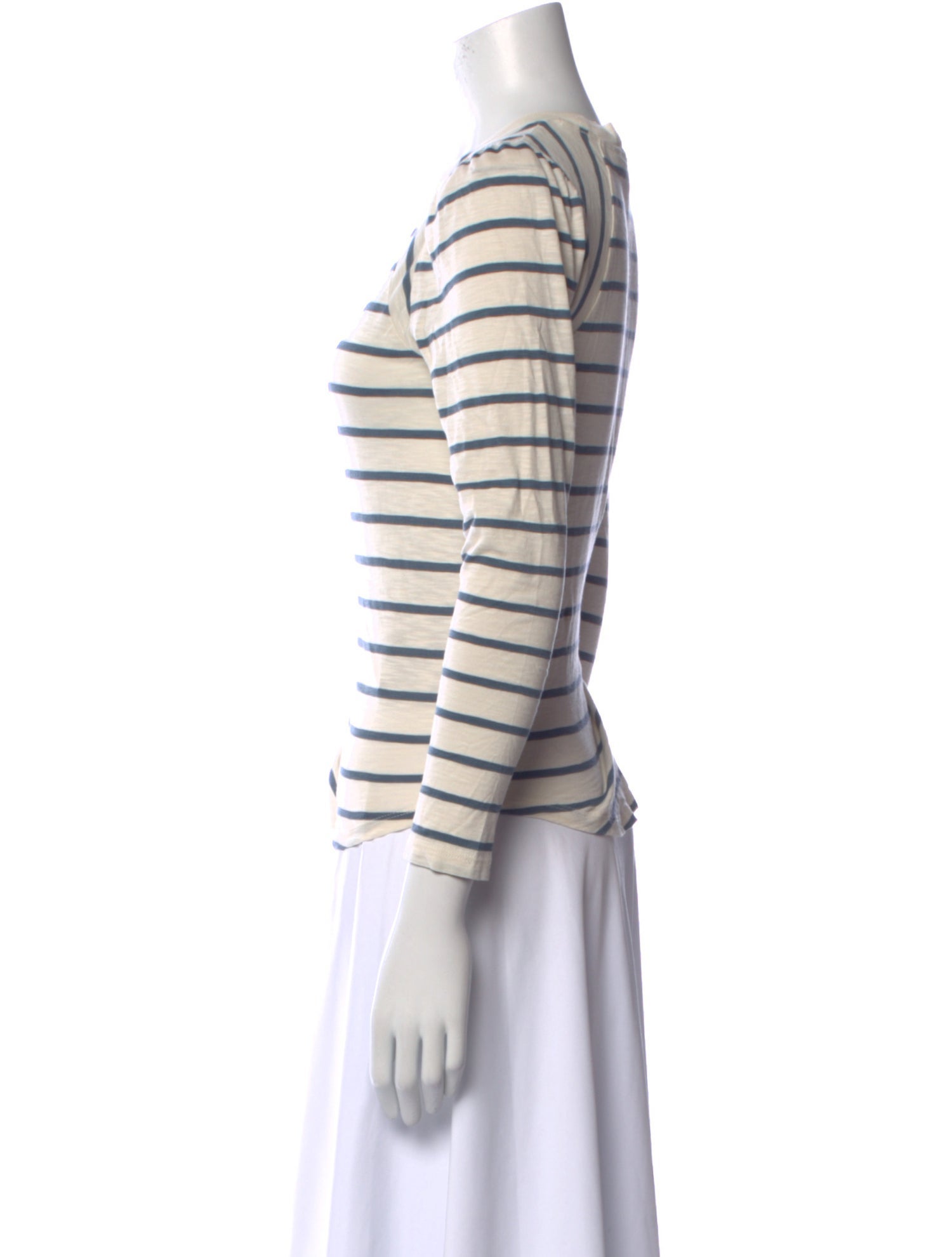 Veronica Beard Striped Crew Neck Top