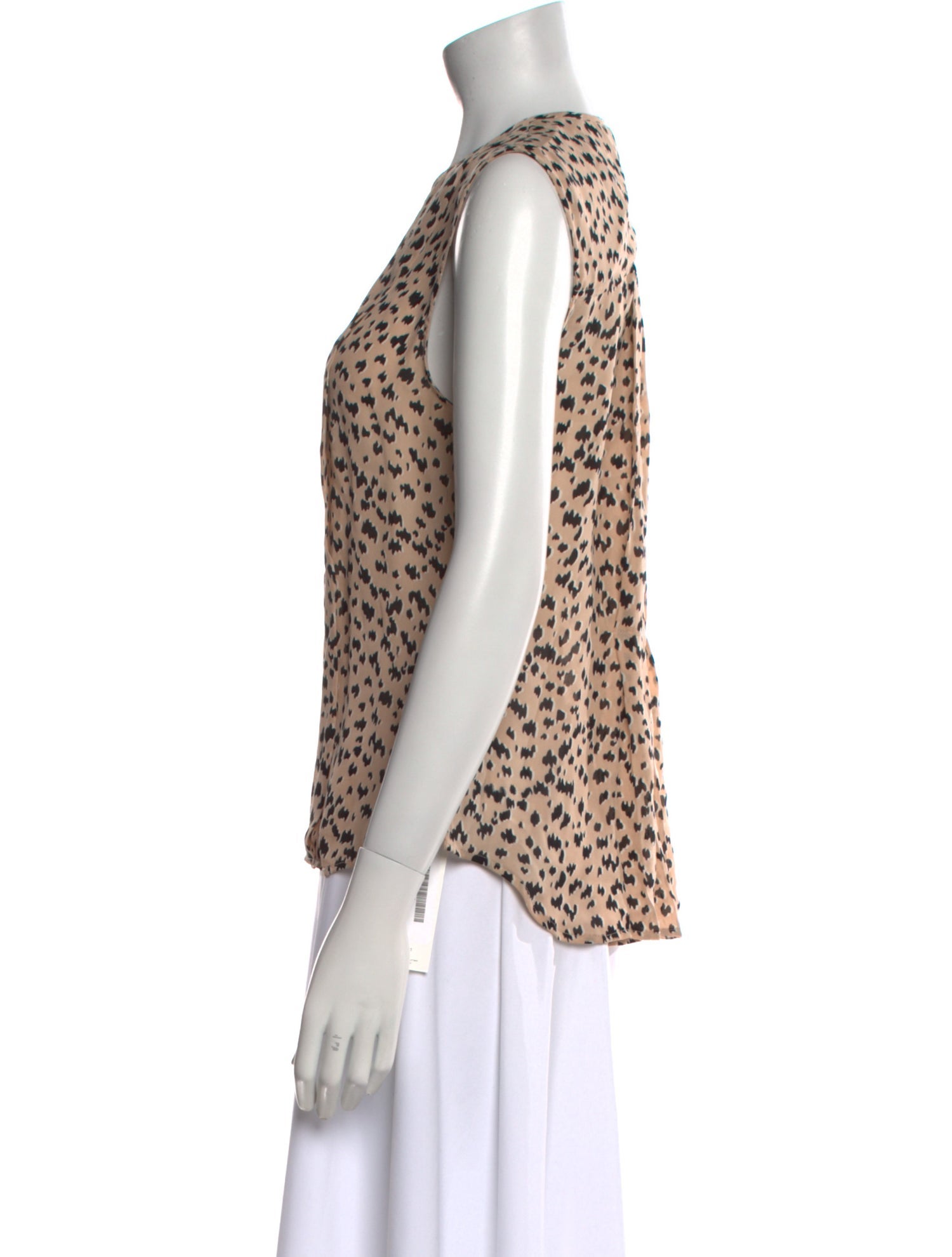 Veronica Beard Silk Animal Print Top