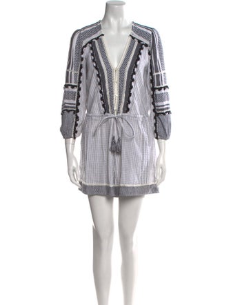 Veronica Beard Printed V-Neck Romper