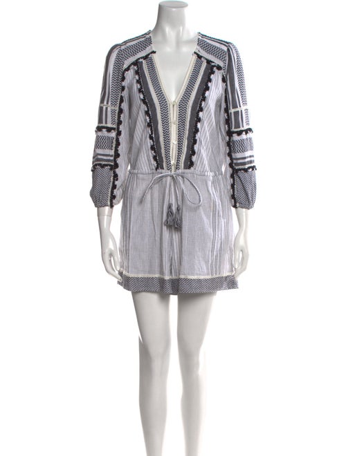 Veronica Beard Printed V-Neck Romper