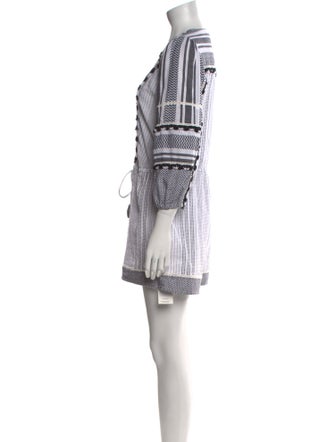 Veronica Beard Printed V-Neck Romper