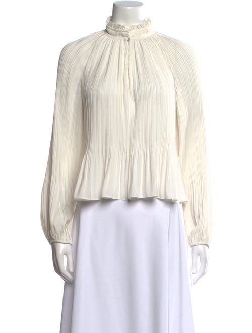 Veronica Beard Mock Neck Long Sleeve Blouse