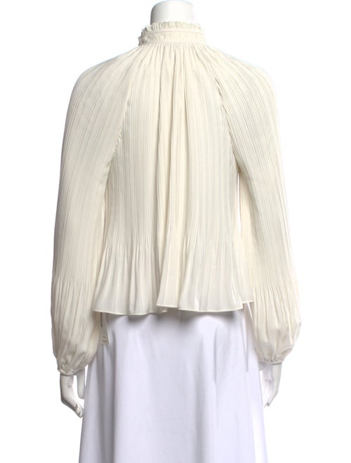 Veronica Beard Mock Neck Long Sleeve Blouse