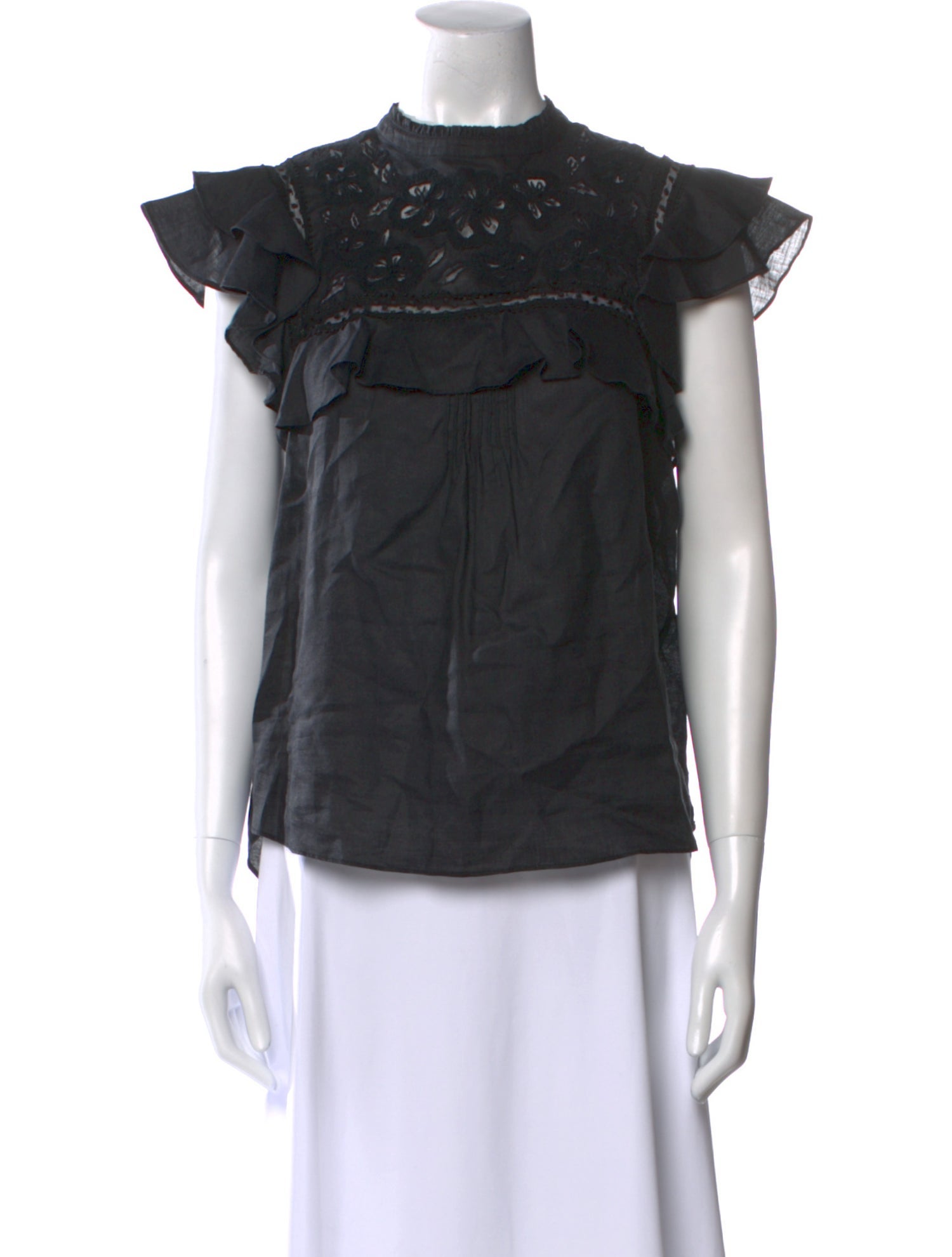 Veronica Beard Mock Neck Short Sleeve Top