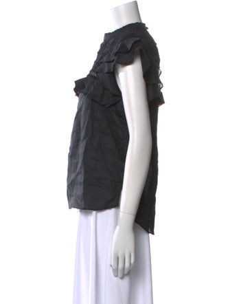 Veronica Beard Mock Neck Short Sleeve Top