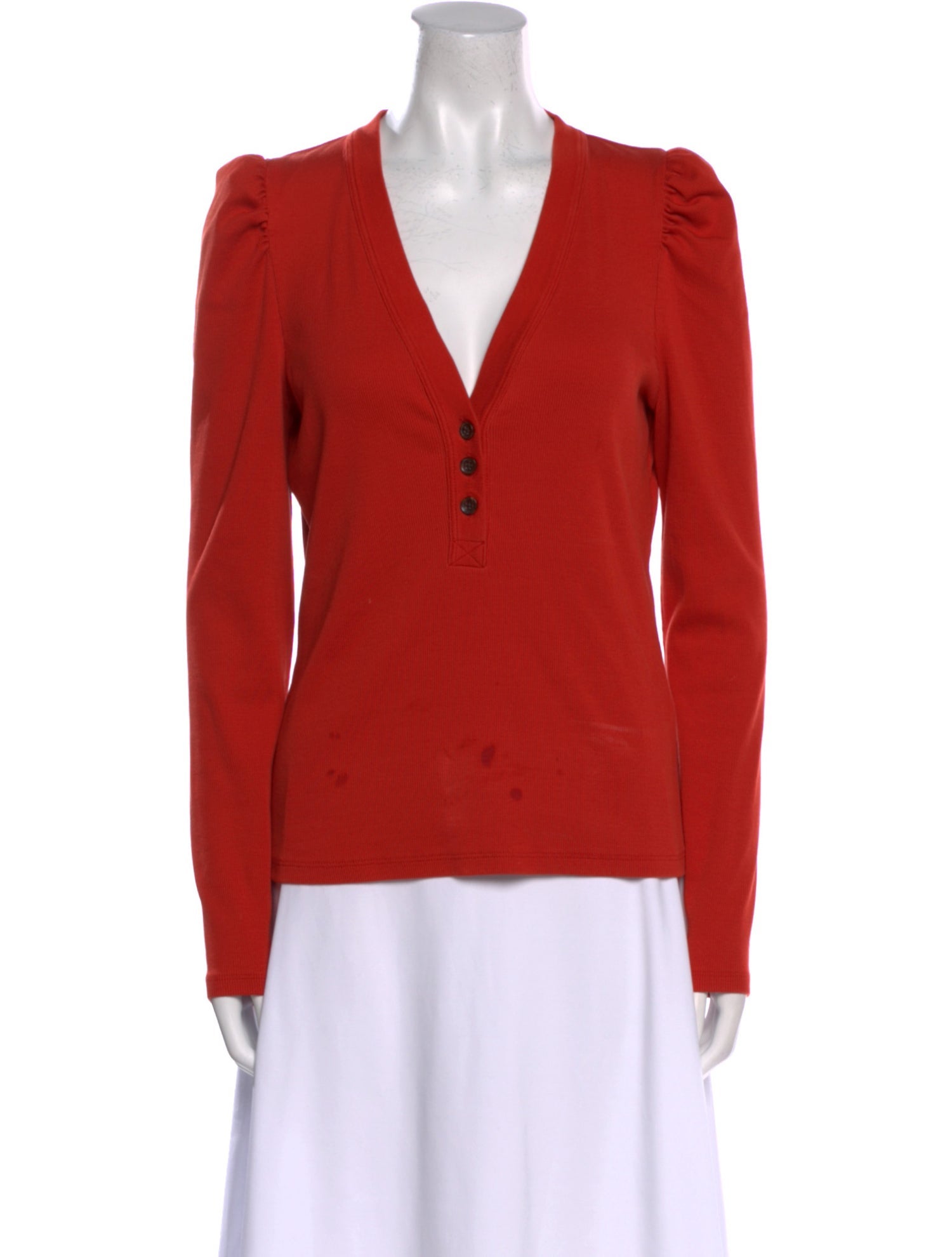 Veronica Beard V-Neck Long Sleeve Blouse