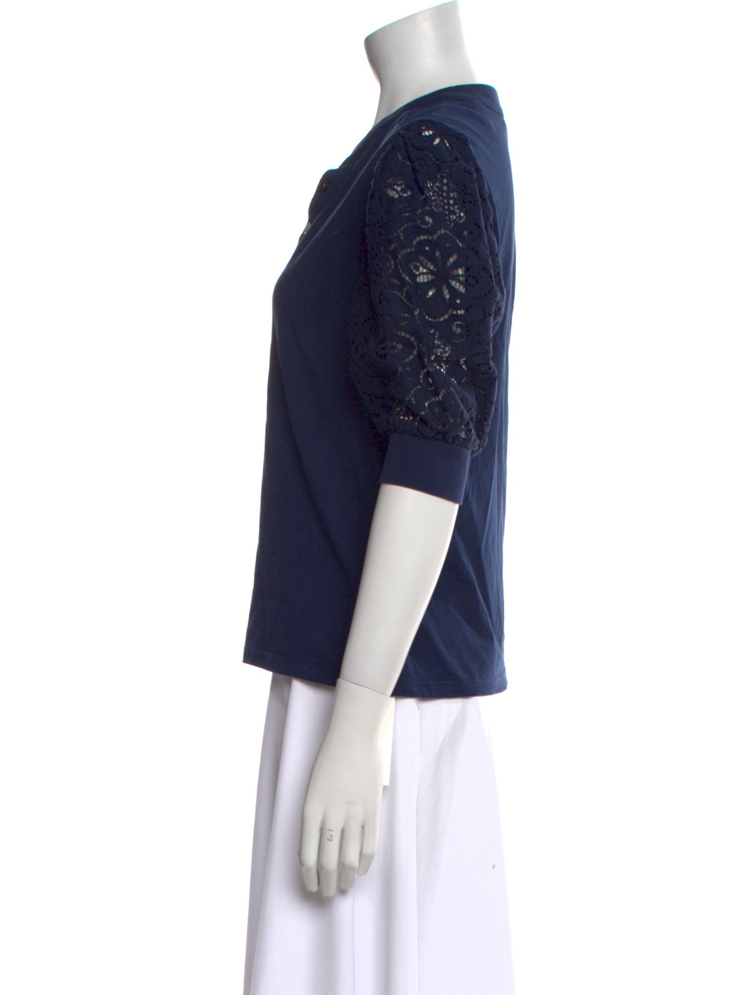 Veronica Beard V-Neck Short Sleeve Polo