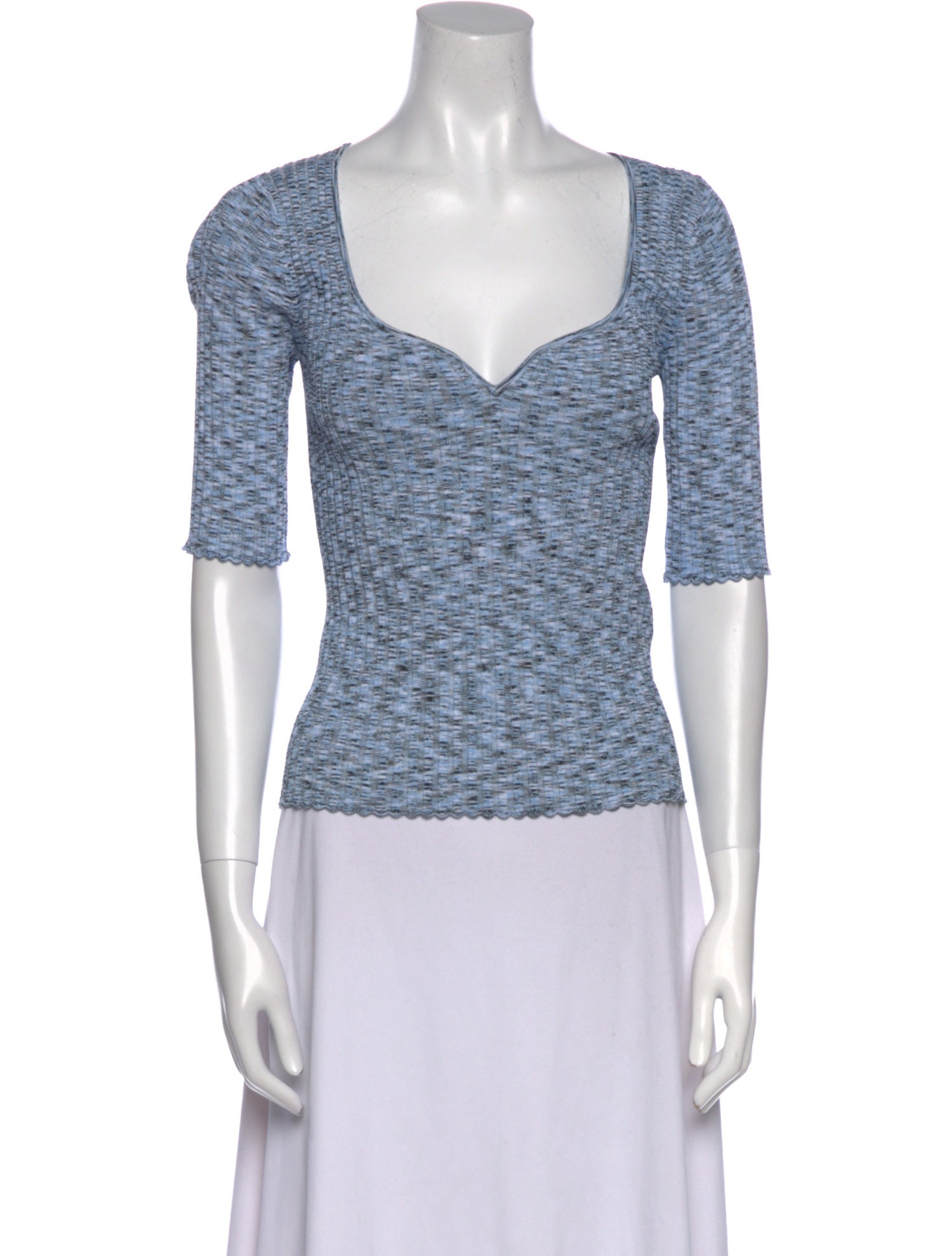 Veronica Beard V-Neck Short Sleeve Top