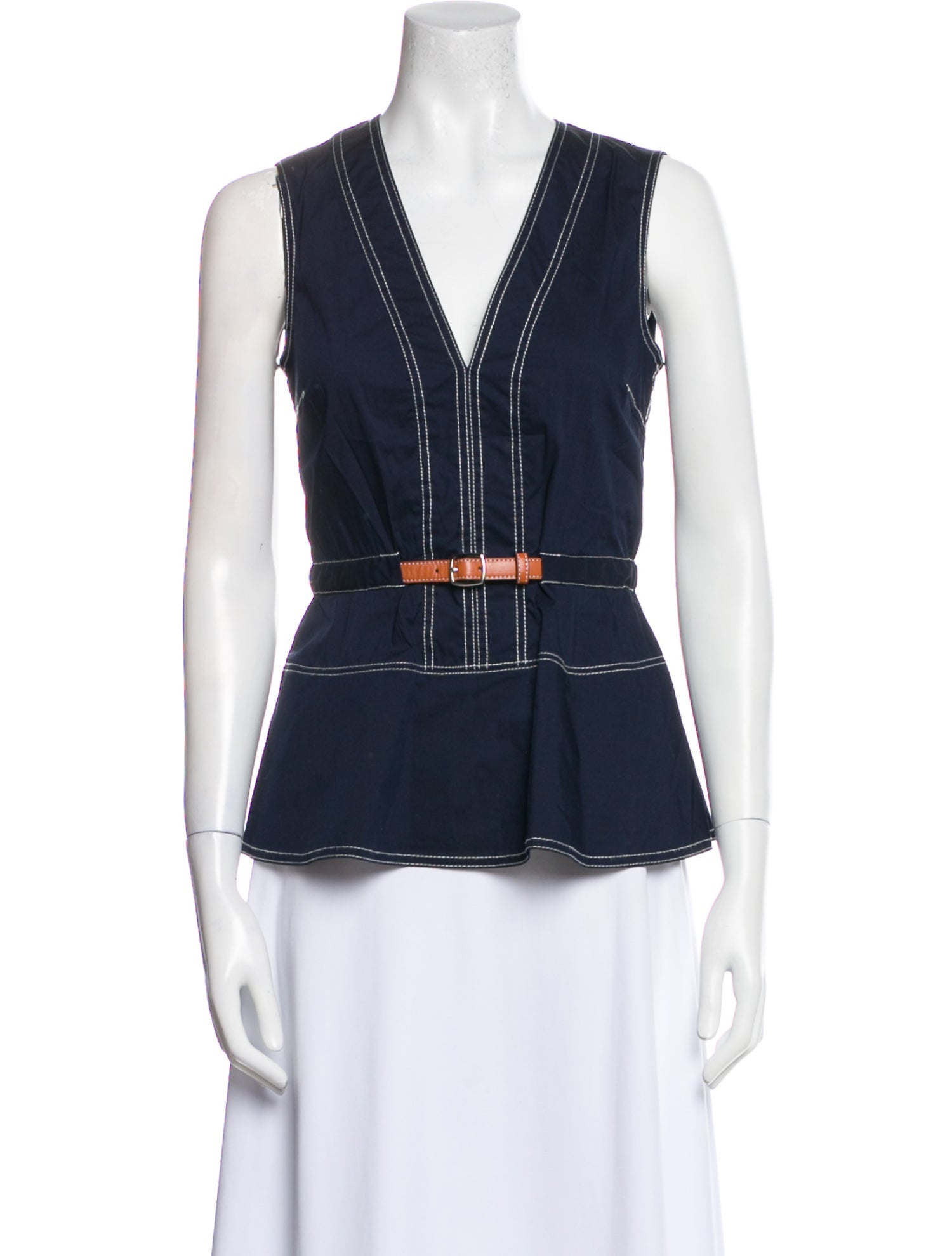 Veronica Beard V-Neck Sleeveless Top