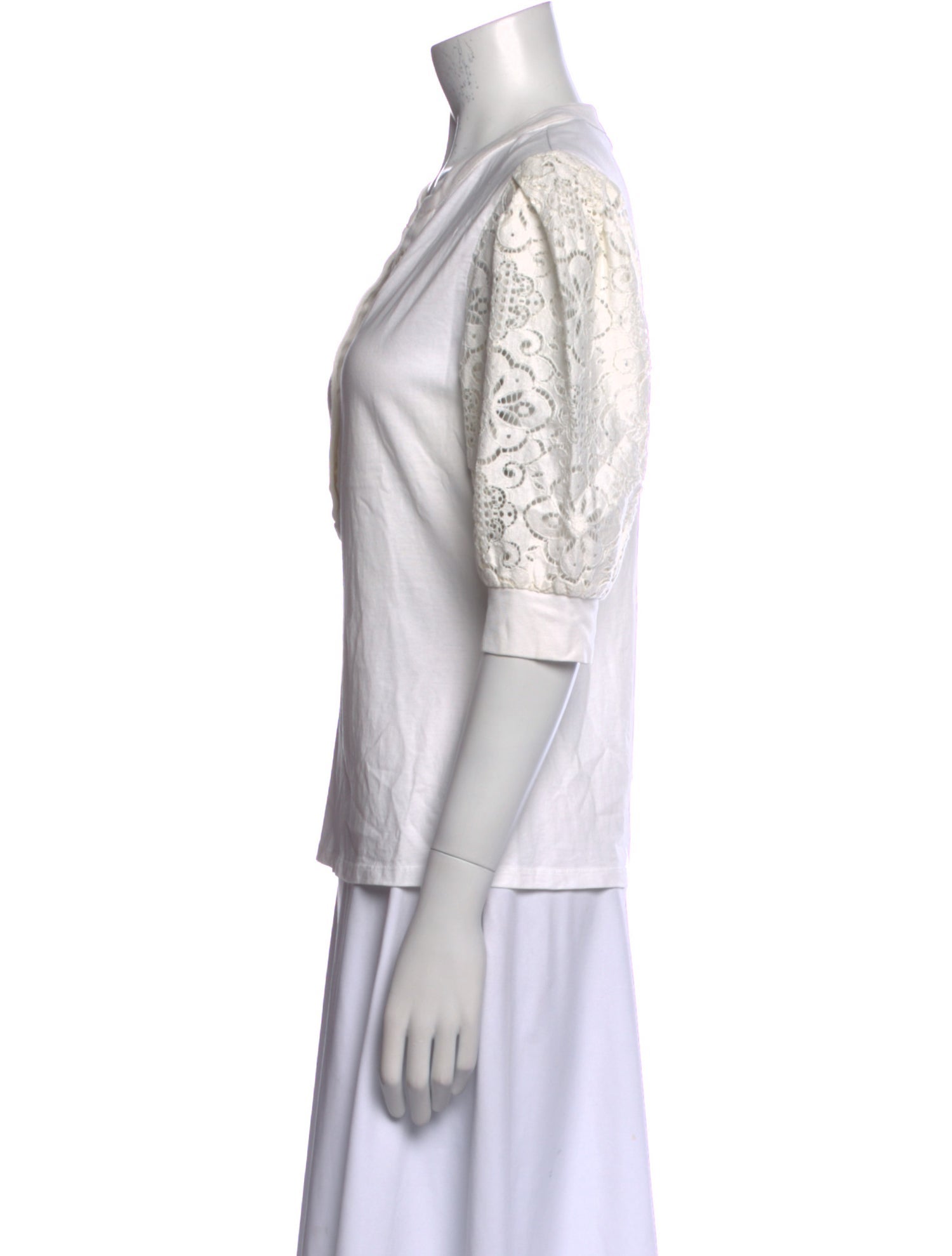 Veronica Beard V-Neck Three-Quarter Sleeve Polo