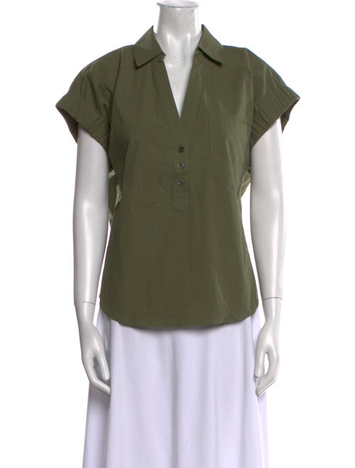 Veronica Beard Short Sleeve Button-Up Top