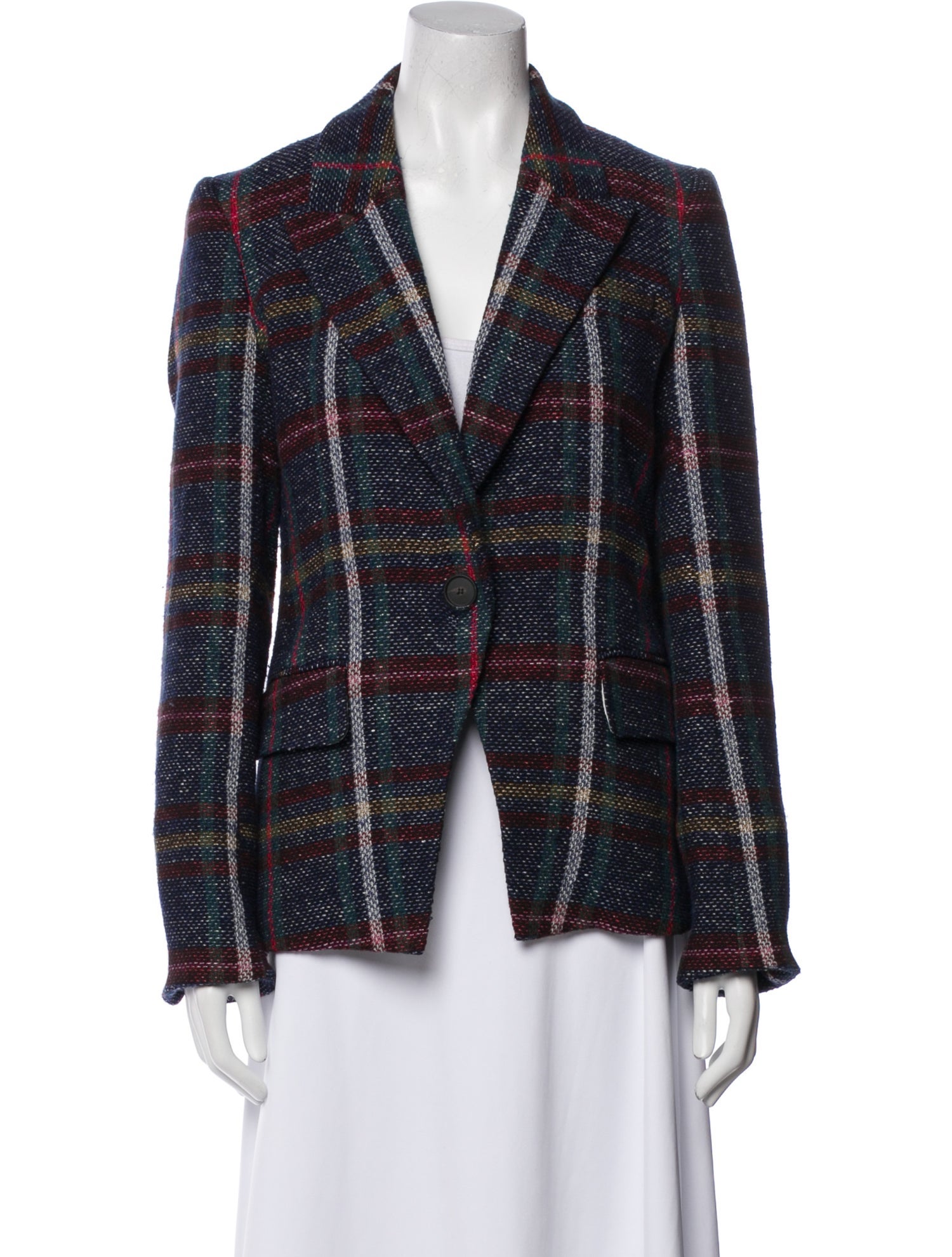 Veronica Beard Plaid Print Blazer