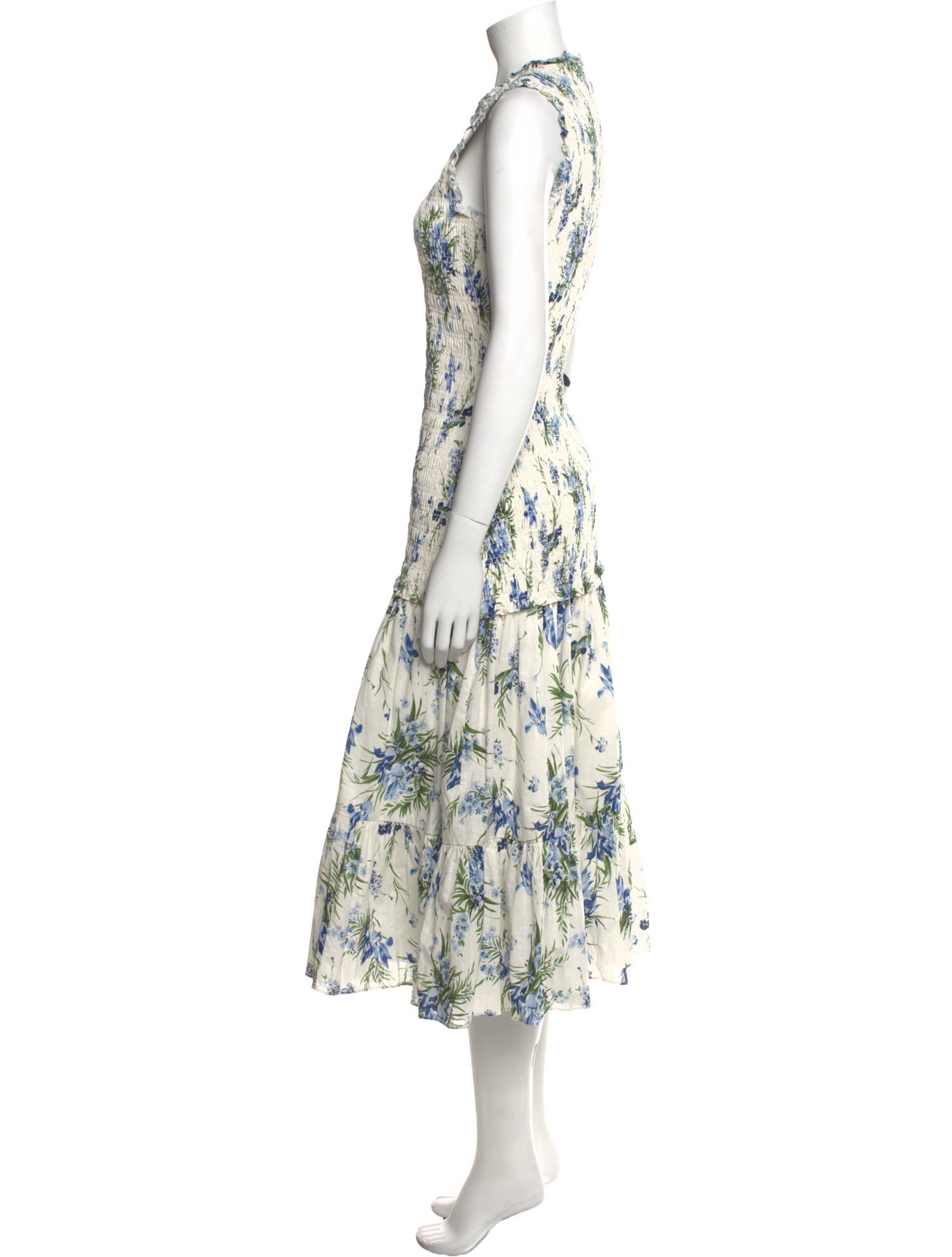 Veronica Beard Floral Print Midi Length Dress