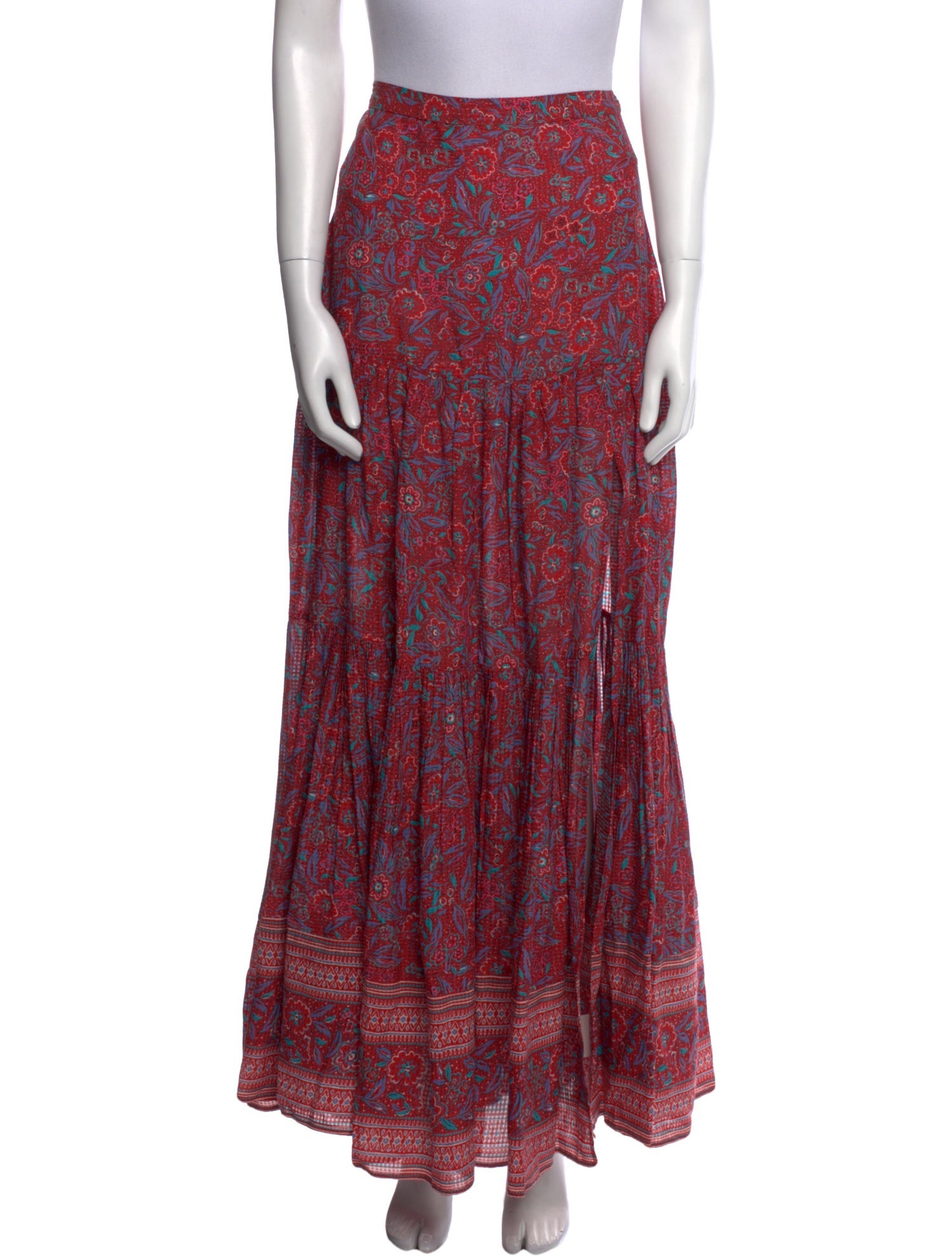 Veronica Beard Floral Print Long Skirt