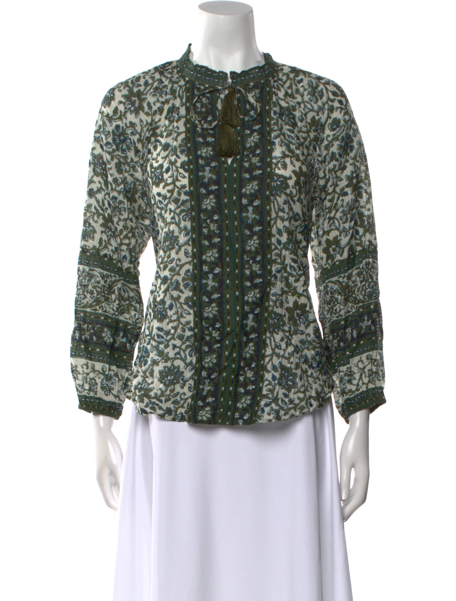 Veronica Beard Printed Crew Neck Blouse