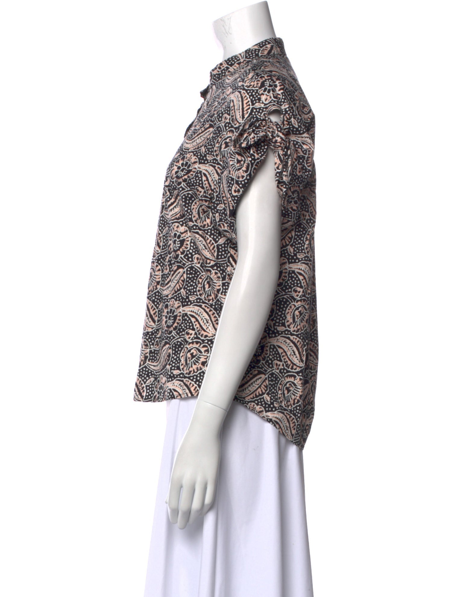 Veronica Beard Paisley Print Mock Neck Blouse