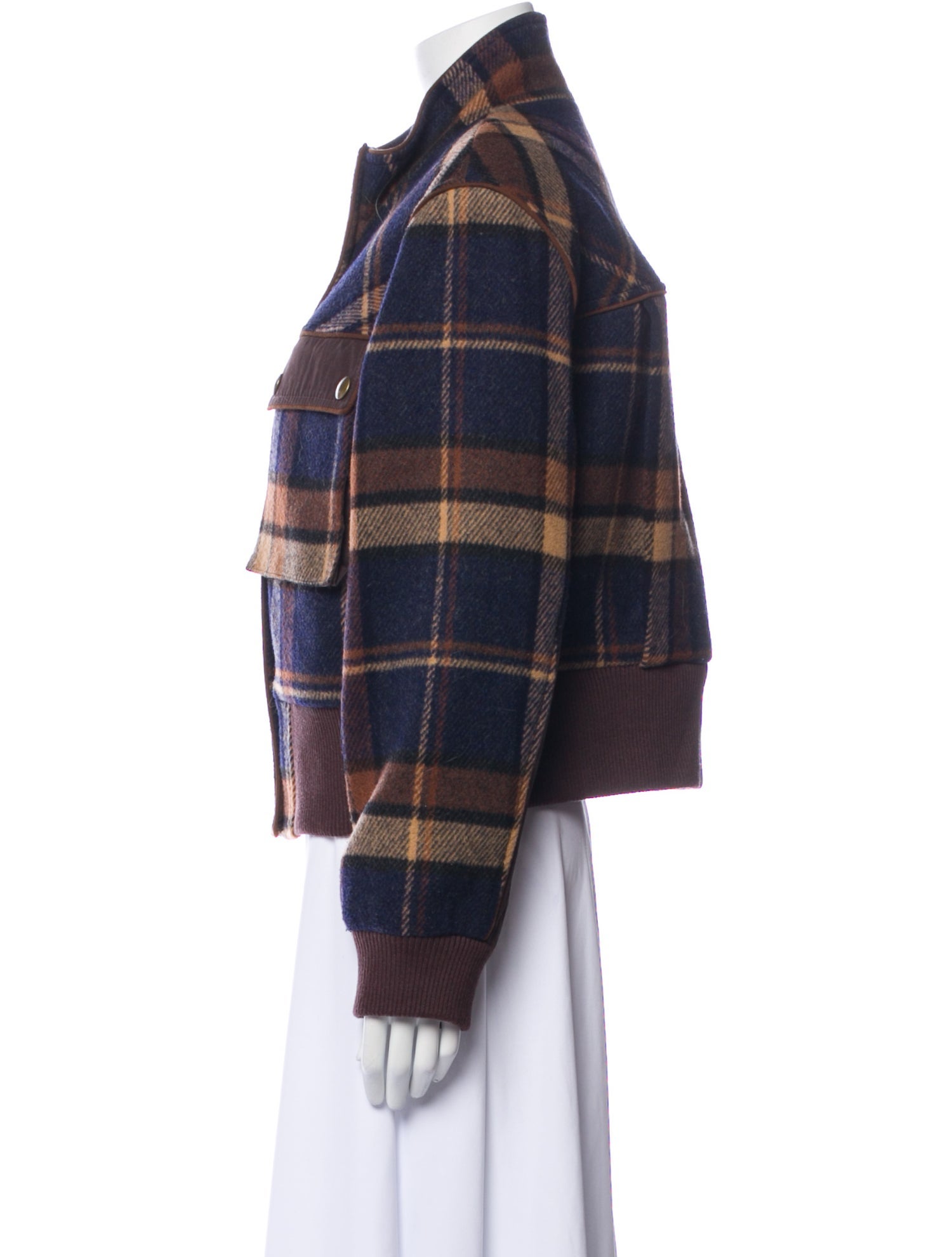 Veronica Beard Wool Plaid Print Jacket