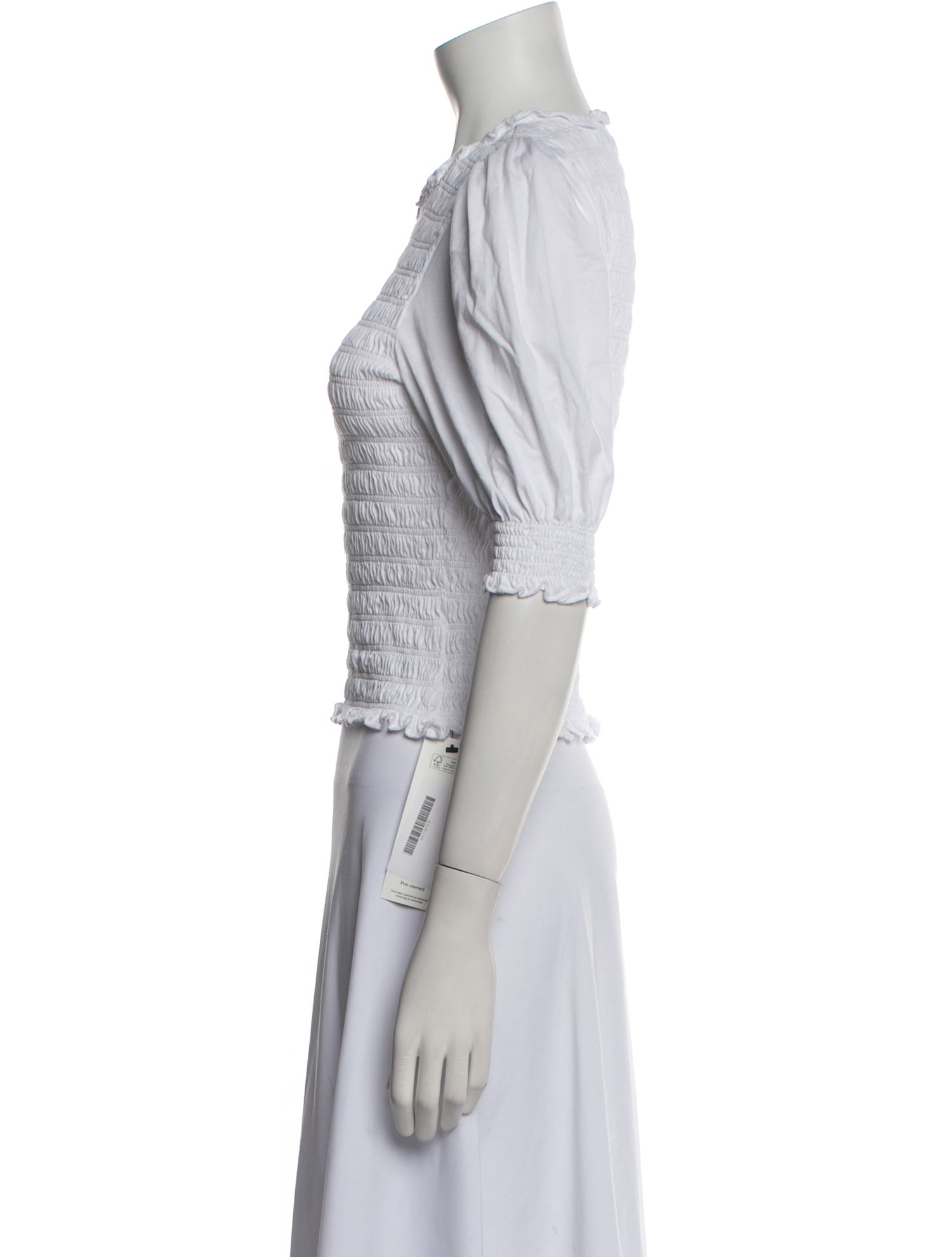 Veronica Beard Crew Neck Short Sleeve Crop Top