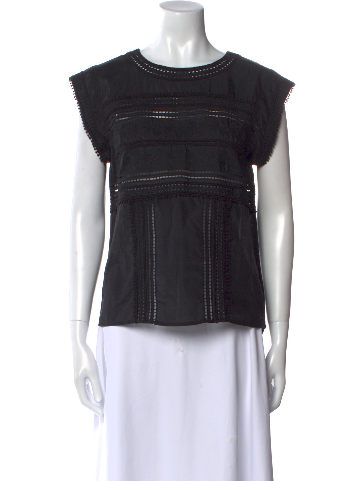 Veronica Beard Scoop Neck Short Sleeve Top