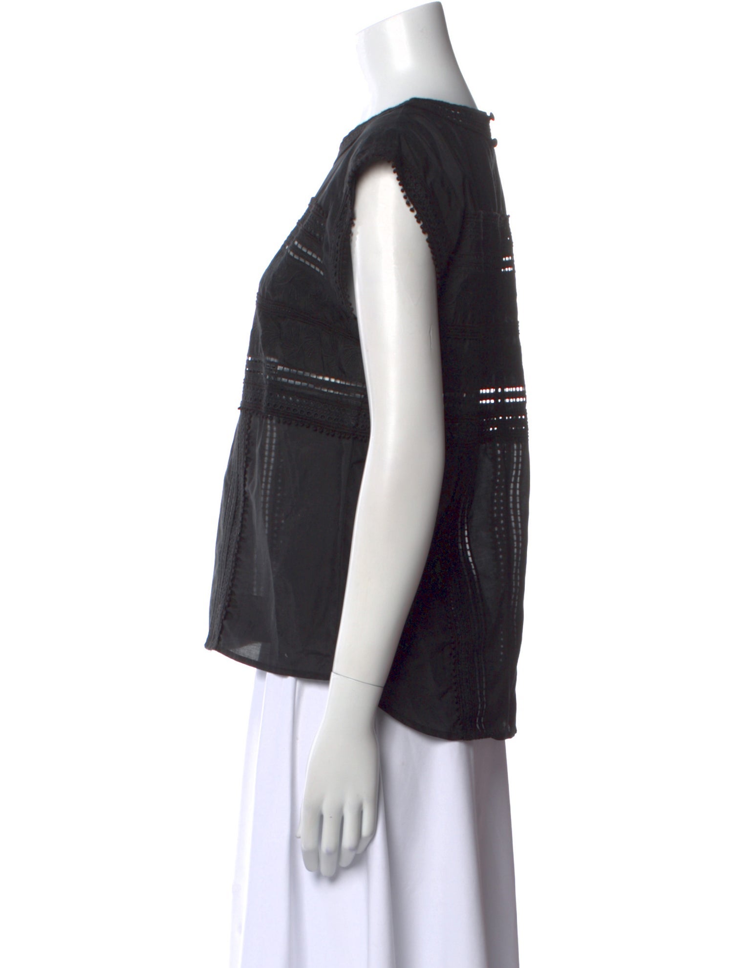 Veronica Beard Scoop Neck Short Sleeve Top